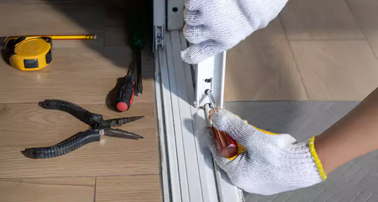 Backyard Sliding Door Track Repair in San Leandro, CA